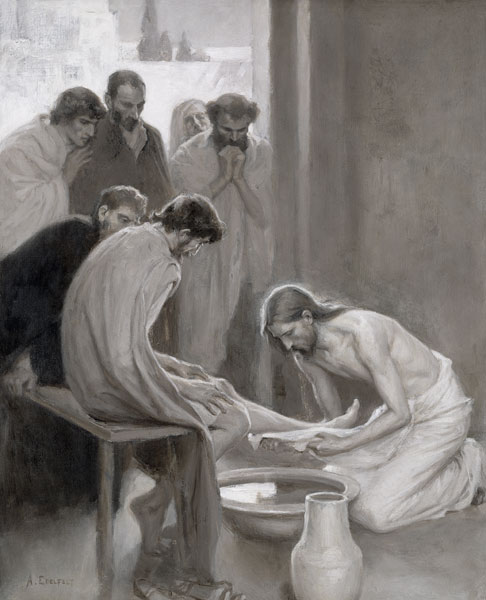 Jésus lavant les pieds de ses disciples à Albert Edelfelt