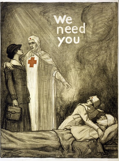 Red Cross Recruitment Poster, We Need You, pub. à Albert Edward Sterner