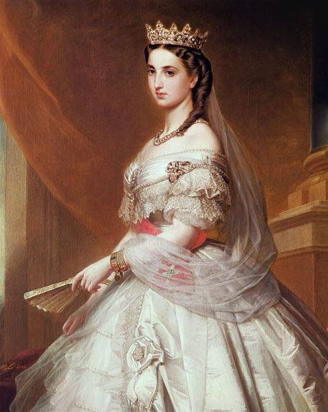 Portrait of Charlotte of Saxe-Cobourg-Gotha (1840-1927) Princess of Belgium and Empress of Mexico à Albert Graefle