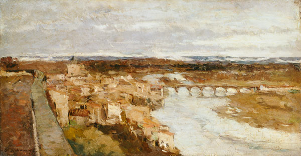 Vue de la ville de Pont-du-Chateau à Albert Lebourg