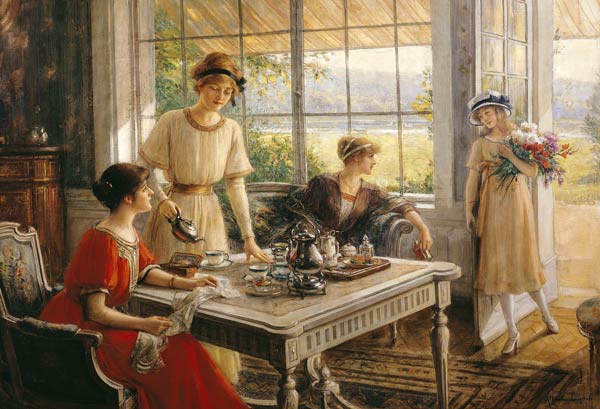 Women Taking Tea à Albert Lynch