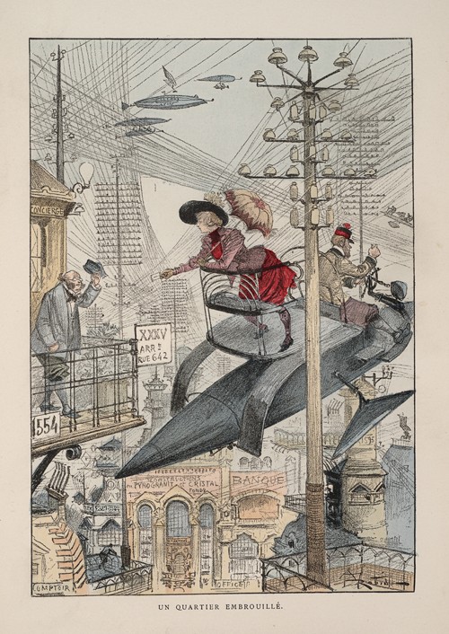 Illustration for "Le vingtième siècle: La vie électrique" à Albert Robida