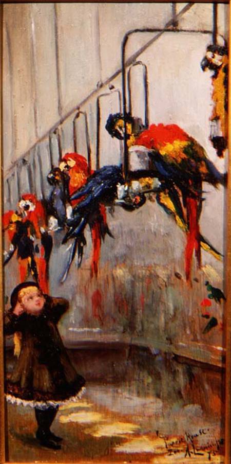 The Parrot House, London Zoo à Albert Snr. Ludovici