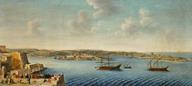 View of Valetta with Ships of the Order of the Knights of St. John à Alberto Pulicino