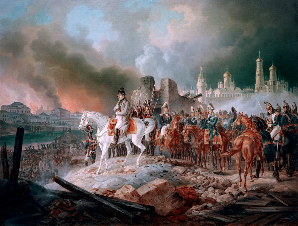 Napoleon Bonaparte in Moscow - Albrecht Adam en reproduction imprimée ou copie peinte à l'huile sur toile