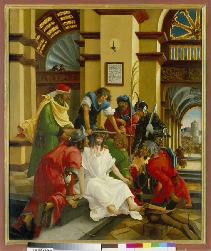 Passion/autel de Sébastien à Saint Florian couronnement d'épine Christ à Albrecht Altdorfer