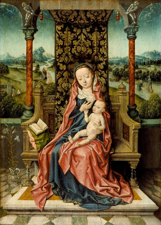Madonna and Child Enthroned à Albrecht Bouts