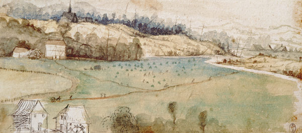 Landscape (w/c & pen and ink on paper) à Albrecht Dürer