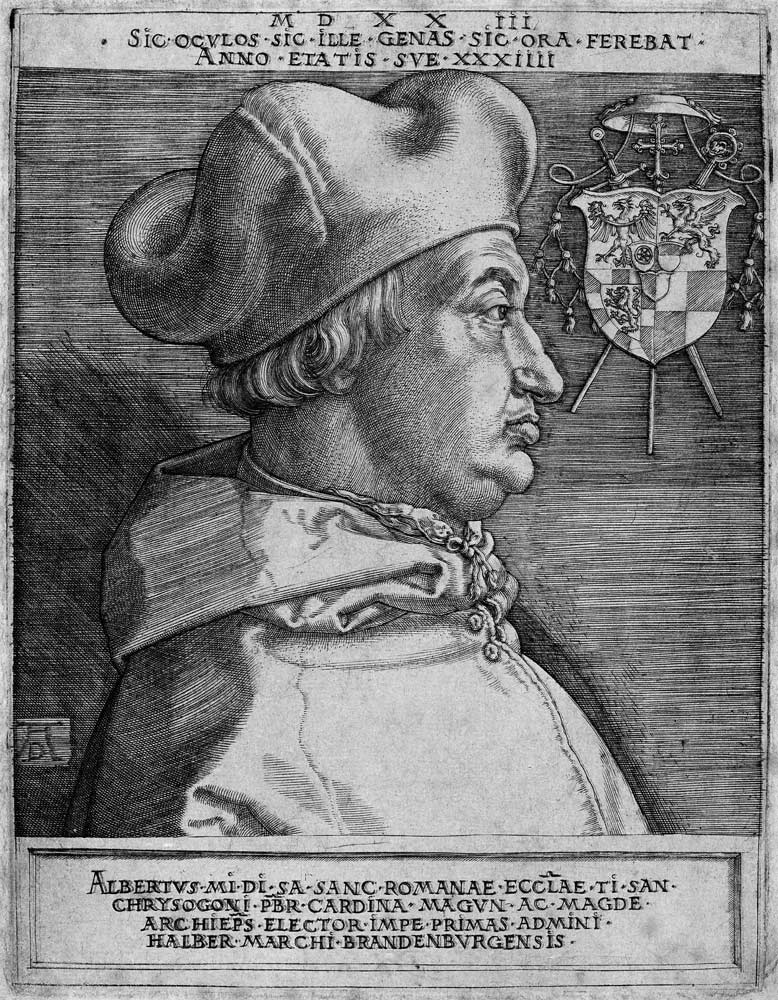 Albrecht of Brandenburg / Engr.by Dürer à Albrecht Dürer