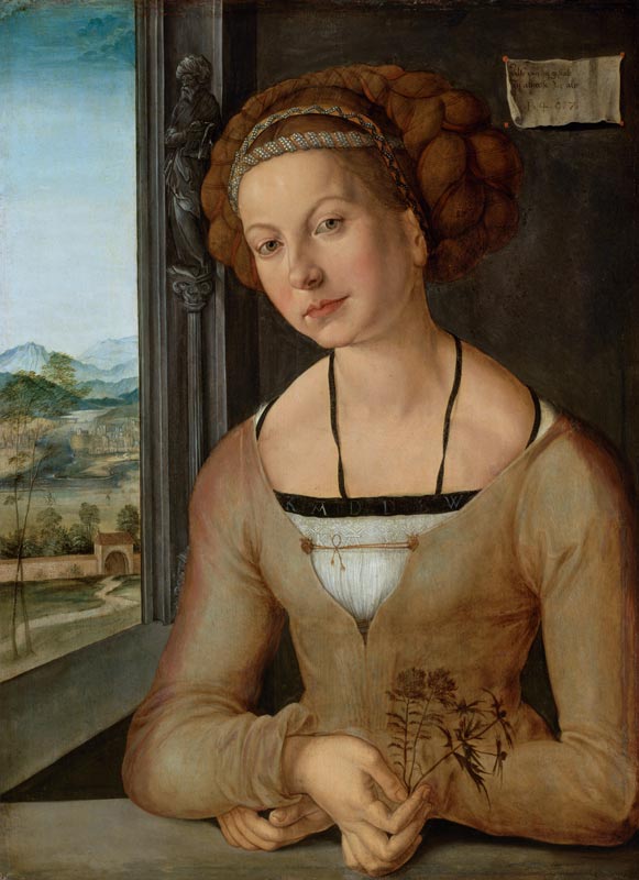 Portrait de la dénomée Fuerlegerin aux cheveux détachés à Albrecht Dürer