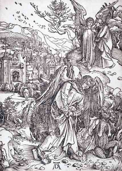 Der Engel mit dem Schlüssel zum Abgrunde à Albrecht Dürer