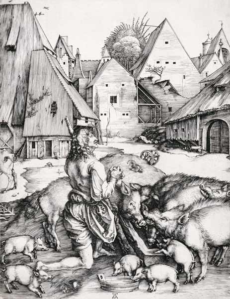 The Prodigal Son amind the Swine à Albrecht Dürer