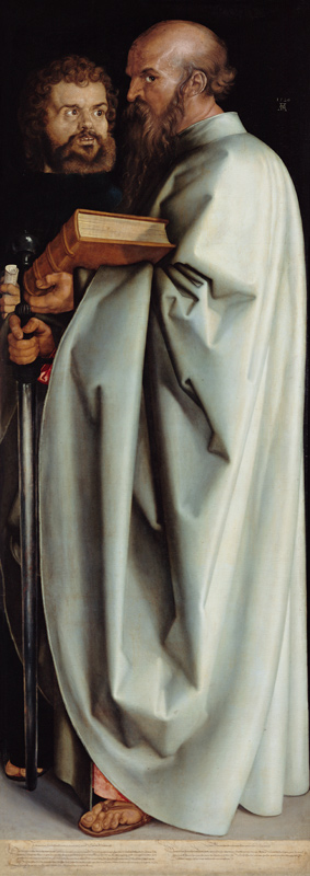 Les quatre apôtres, partie droite - Saint Marc et Saint Paul à Albrecht Dürer