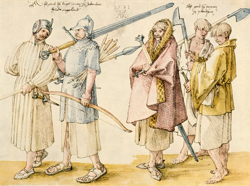 Irish Soldiers and Farmers / Dürer/ 1521 à Albrecht Dürer