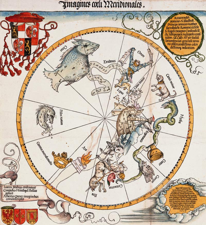 Carte du ciel éoilé au Sud à Albrecht Dürer
