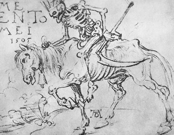 Duerer, King Death on Horseback 1505 à Albrecht Dürer