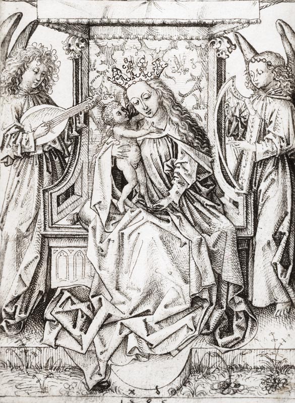 A.Dürer, Madonna w.Child & Angels /1485 à Albrecht Dürer