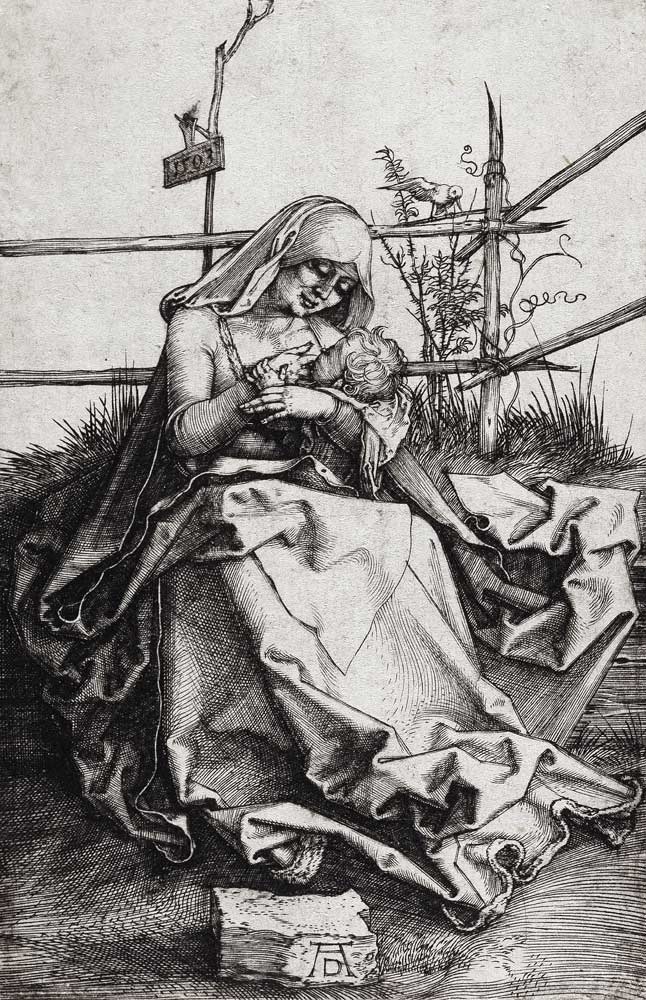 Maria auf der Rasenbank, das Kind stillend à Albrecht Dürer