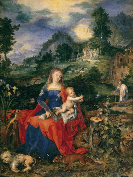 Mary with many animals , Brueghel à Albrecht Dürer