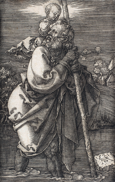 Saint Christopher Facing Left à Albrecht Dürer