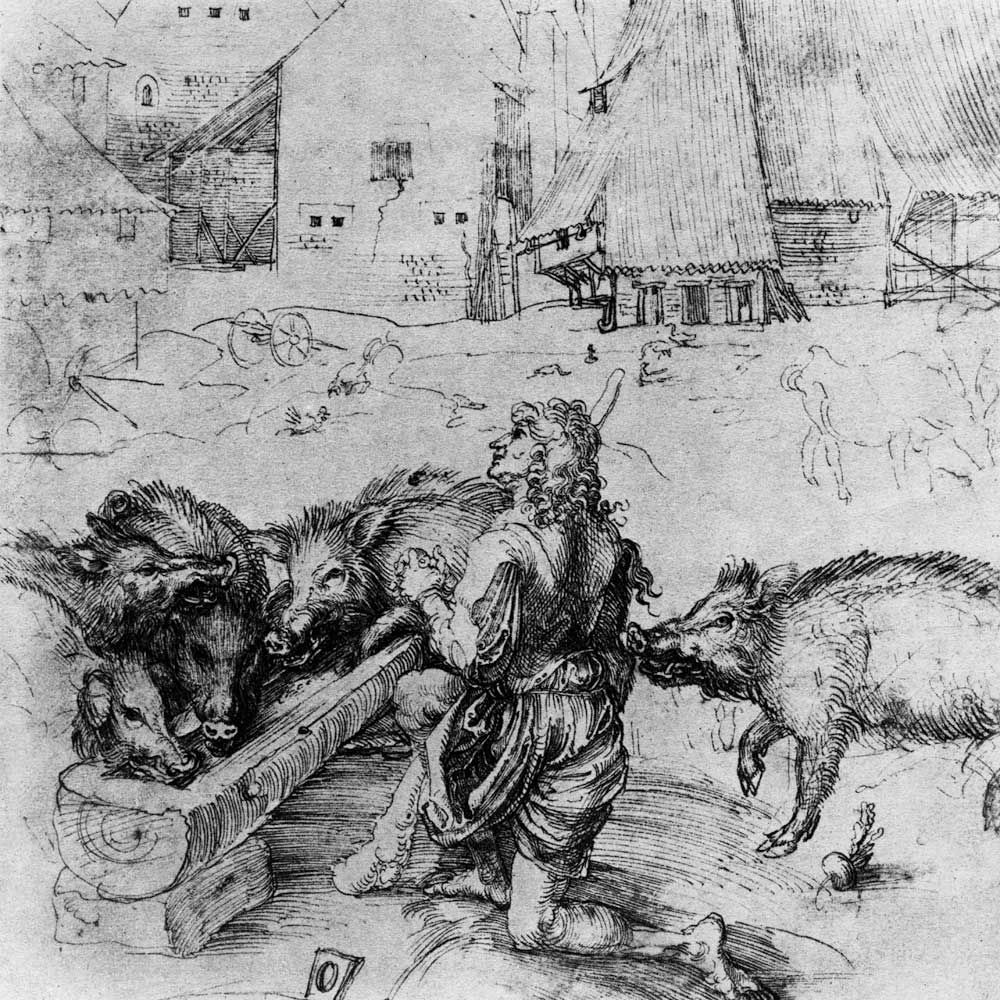 A.Dürer / The Prodigal Son / Drawing à Albrecht Dürer