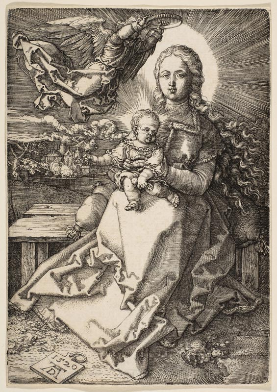 Virgin and Child Crowned by an Angel à Albrecht Dürer