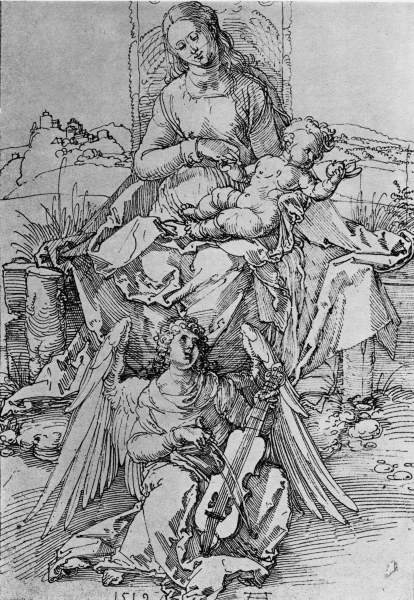 A.Dürer, Madonna & Child on Grassy Bench à Albrecht Dürer