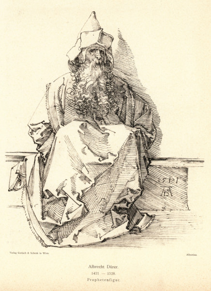 A.Dürer, Seated Bearded Man / Draw. à Albrecht Dürer
