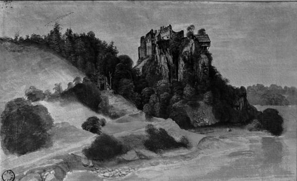 Castle Ruins by a River / Dürer / 1494/5 à Albrecht Dürer