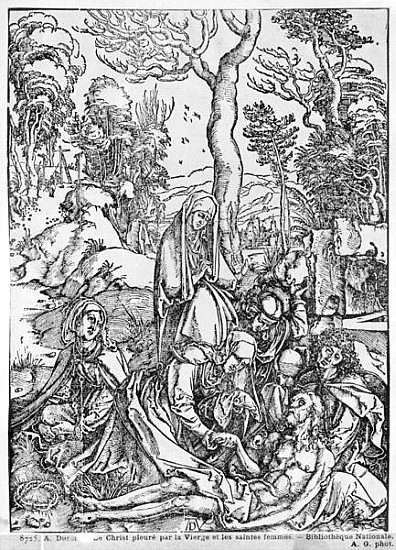 Christ mourned the Virgin and the female Saints, from ''The Great Passion'' series, 1497-1500 à Albrecht Dürer