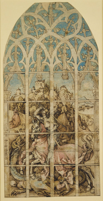Sketch for a Glass Painting with St George à Albrecht Dürer
