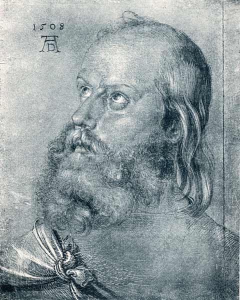Albrecht Dürer / Head of an apostle à Albrecht Dürer