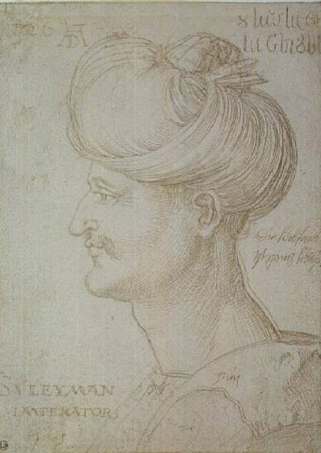 Head of Suleyman the Magnificent (1494-1566) à Albrecht Dürer