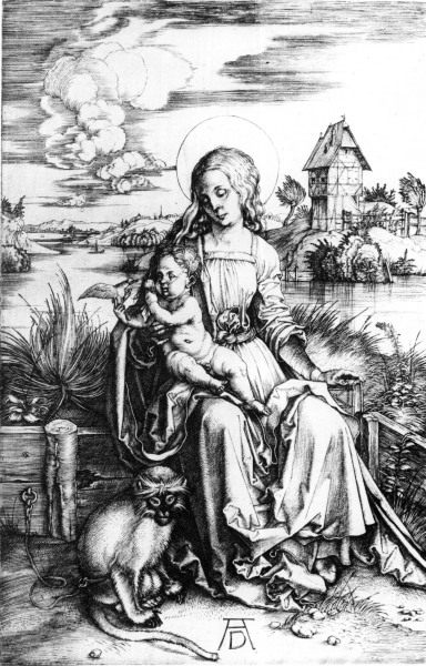 Mary with the guenon monkey / Dürer à Albrecht Dürer