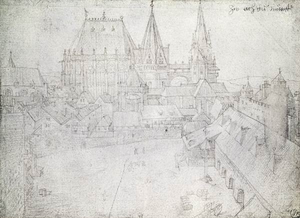 The Minster at Aachen, 1520 (silverpoint on paper) à Albrecht Dürer
