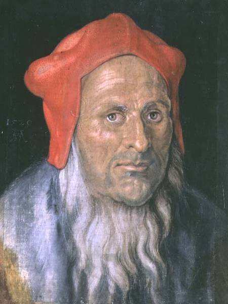 Portrait of a Bearded Man in a Red Hat à Albrecht Dürer