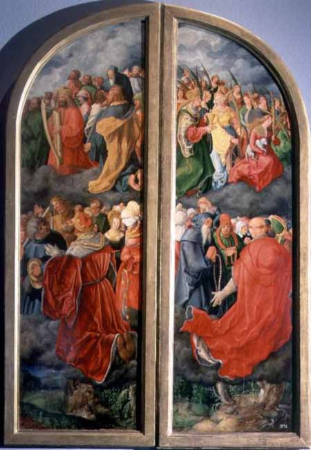 All Saints Day altarpiece, partial copy in the form of two side panels à Albrecht Dürer