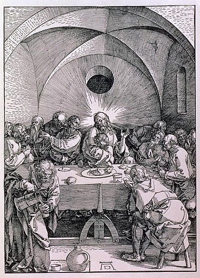 The Last Supper from the ''Great Passion'' series, pub. 1511 à Albrecht Dürer