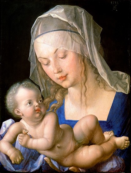 Virgin and child holding a half-eaten pear à Albrecht Dürer
