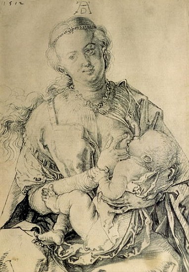 Virgin Mary suckling the Christ Child, 1512 (charcoal drawing) à Albrecht Dürer