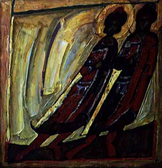 St. Boris and St. Gleb, 1989 (mixed media on canvas)  à Alek  Rapoport