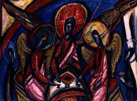 Trinity in Dark Tones, Genesis 18, 1994 (tempera on cotton) 