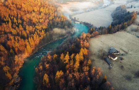 Farm by the river