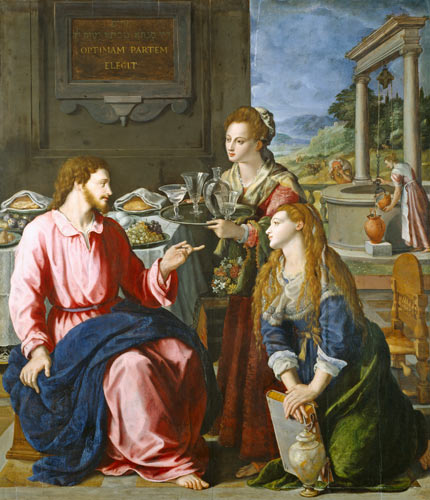 Le Christ chez Marie et Marthe à Alessandro Allori