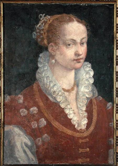 Portrait of Bianca Cappello (c.1542-87) Wife of Francesco de Medici, Grand Duke of Tuscany à Alessandro Allori