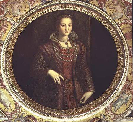Portrait of Eleonora di Toledo, wife of Cosimo I de' Medici (1519-74) from the Studiolo di Francesco à Alessandro Allori