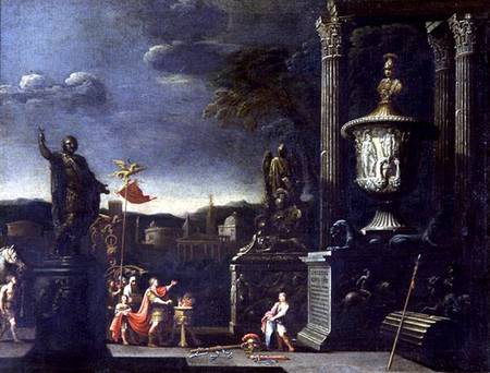View with a Scene of a Sacrifice à Alessandro Salucci