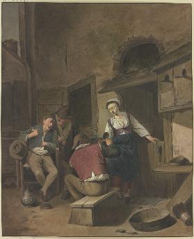 Three drinking farmers