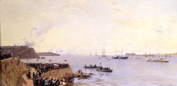 Die Ankunft des Zaren Alexander II. in Sewastopol à Alexander Karlovich Beggrow