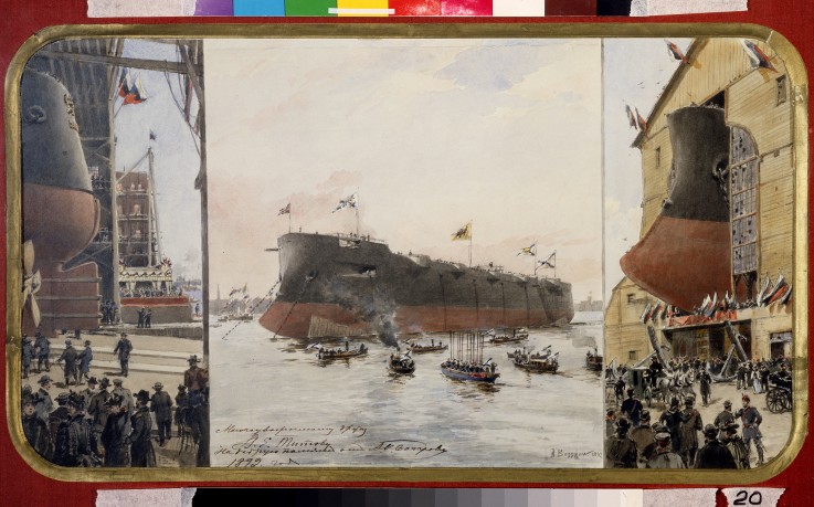 The Launching of the Battlecruiser "Pamiat Azova" à Alexander Karlovich Beggrow